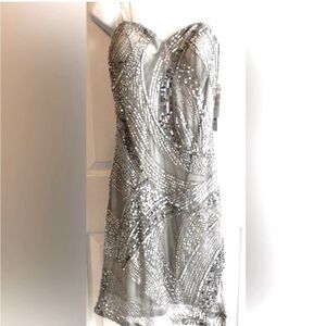 NWT SCALA Hand Beaded & Sequined Formal Dress